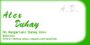 alex duhay business card